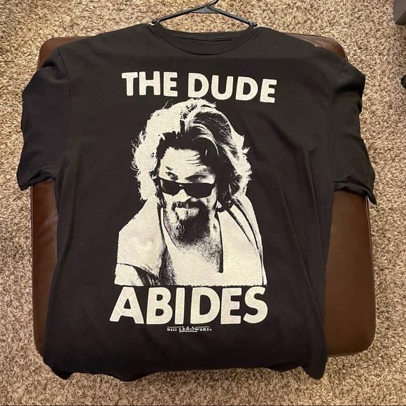 THE BIG LEBOWSKI “THE DUDE” black short sleeve t shirt MENS large - Picture 3 of 3
